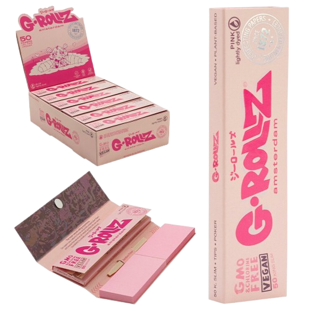 Набір Папірці + Фільтри Тіпси G Rolzz Pink King Size (Великі) - Набір Папірці + Фільтр Тіпси