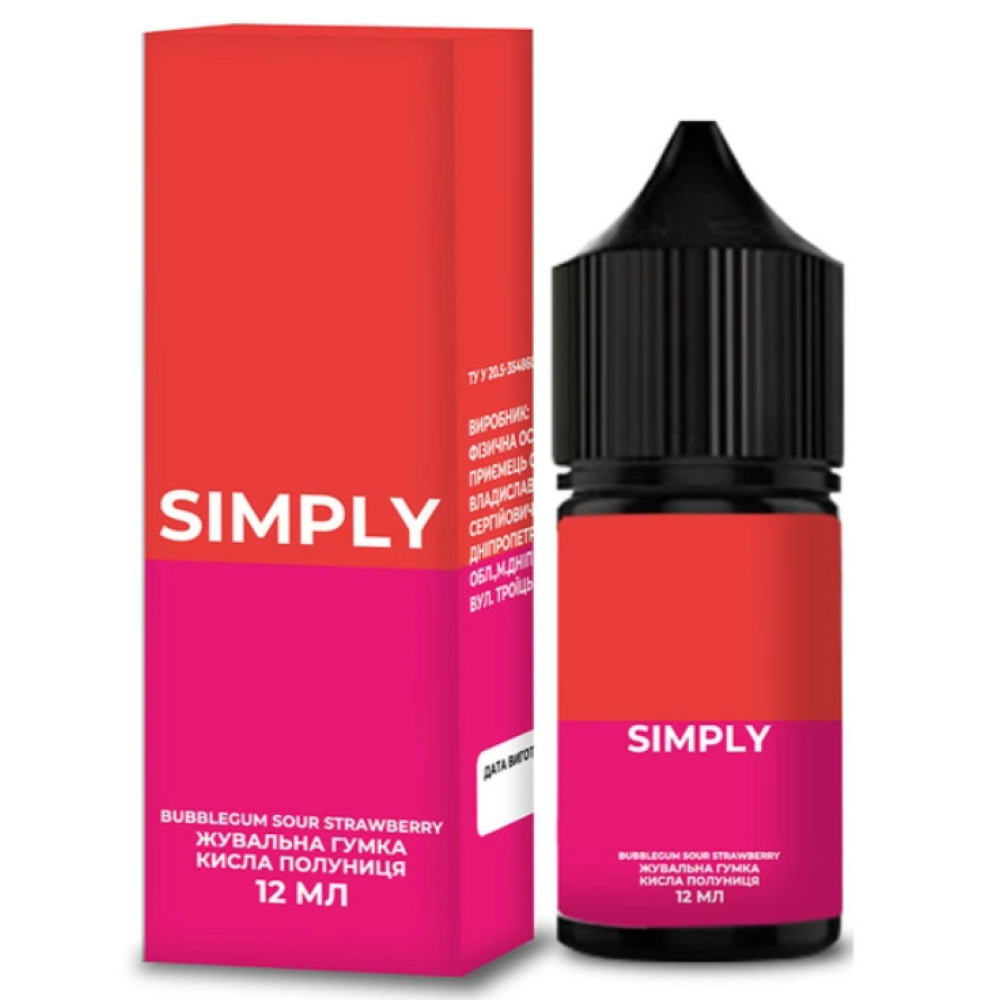 Ароматизатор Simply Bubblegum Sour Strawberry (Жувальна Гумка Полуниця) 30ml - Simply 30ml