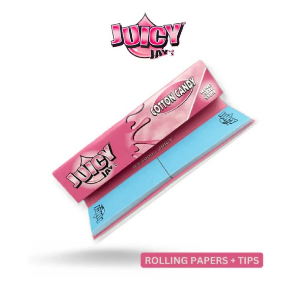 Папірці + Тіпси Juicy Jay`s з ароматом Солодкої Вати - Набір Папірці + Фільтр Тіпси