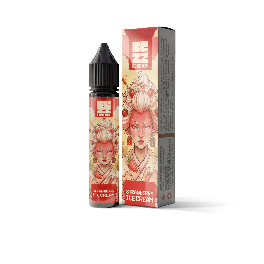 Ароматизатор Blizz Essense Strawberry Ice Cream (Полуничне Морозиво) 30ml - Blizz Essense 30ml