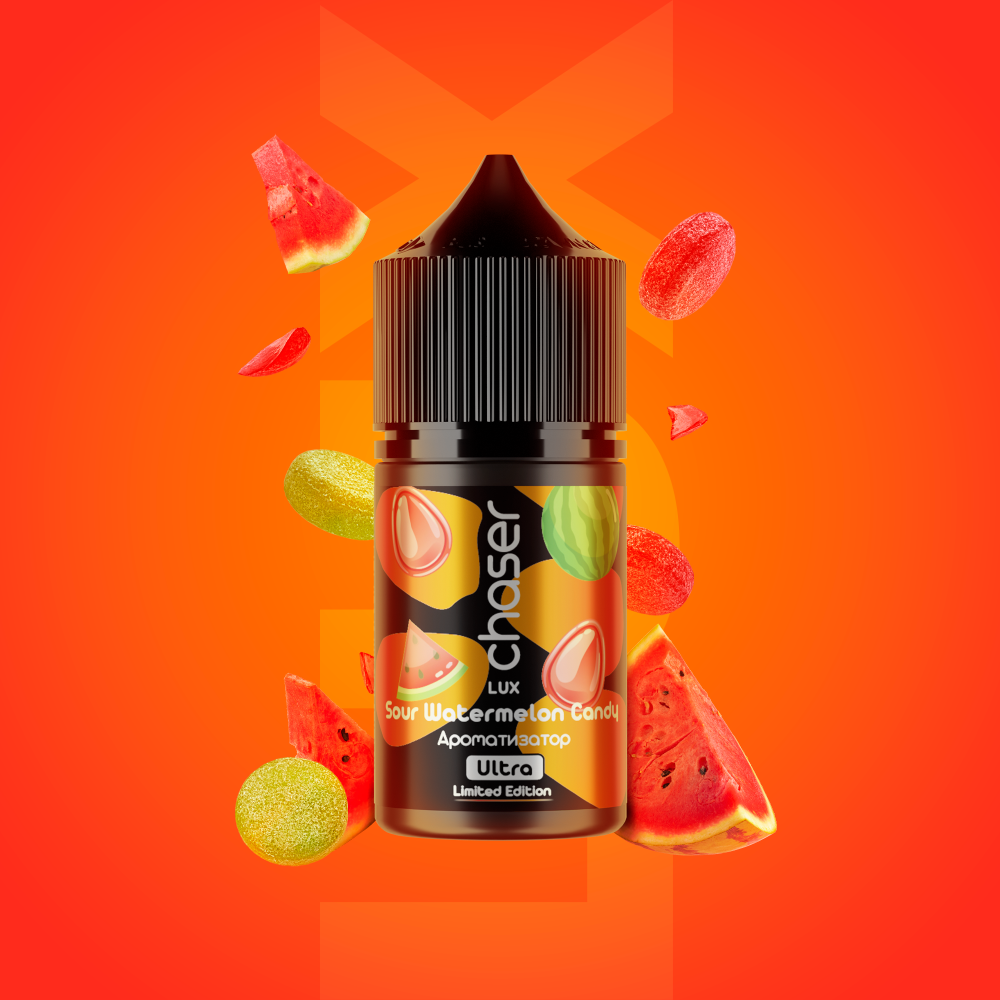 Ароматизатор Chaser Lux Sour Watermelon Gummy (Кислі Кавуневі Желейки) 30ml - Chaser Lux 30ml