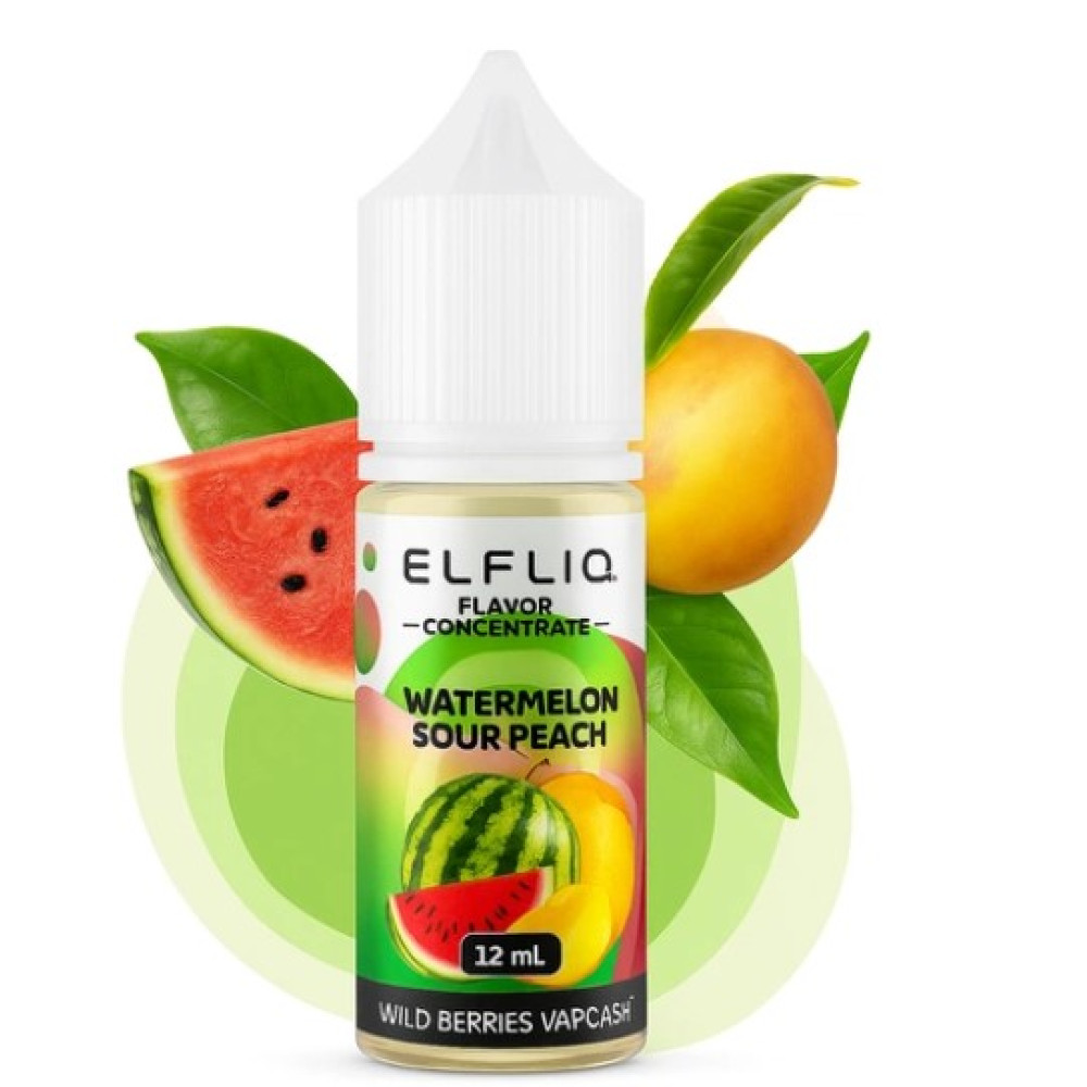 Ароматизатор Elfliq Watermelon Sour Peach 30ml (Кавун-кислий Персик) - Elfliq 30ml