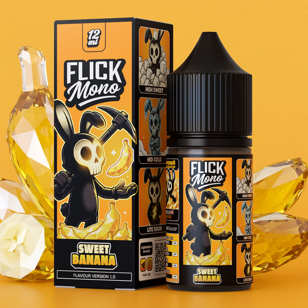Ароматизатор Flick Mono Sweet Banana (Солодкий Банан) 30ml - Flick Mono 30ml