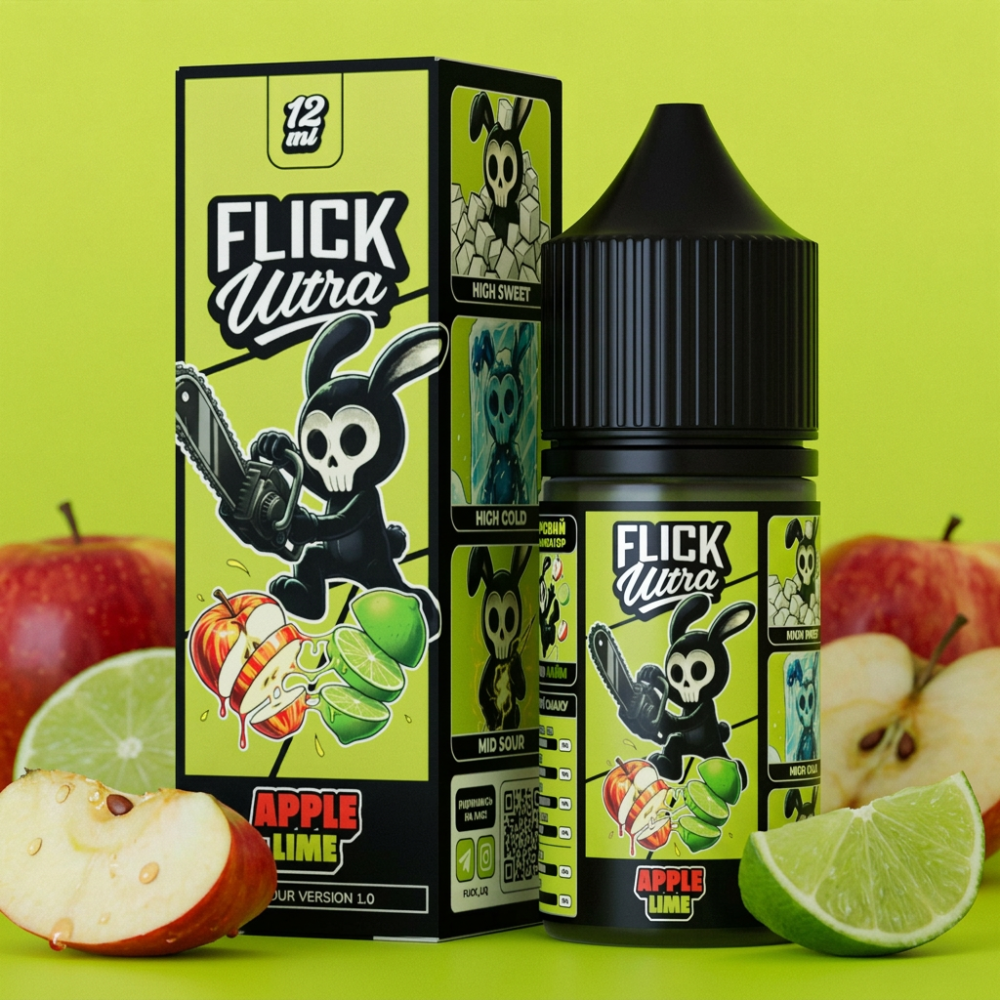 Ароматизатор Flick Ultra Apple Lime (Яблуко Лайм) 30ml - Flick Ultra 30ml