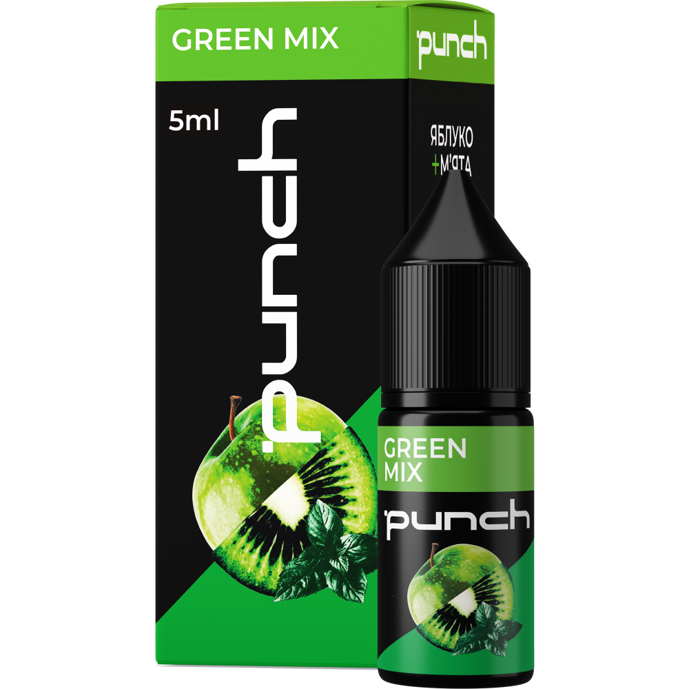 Ароматизатор Punch Green Mix (Яблуко Ківі М'ята) 10ml - Punch 10ml