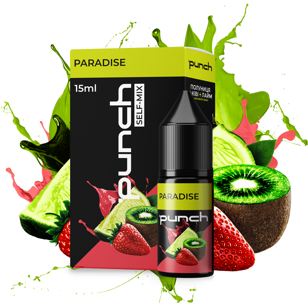 Ароматизатор Punch Paradise (Полуниця Ківі Лайм) 15ml - Punch 15ml