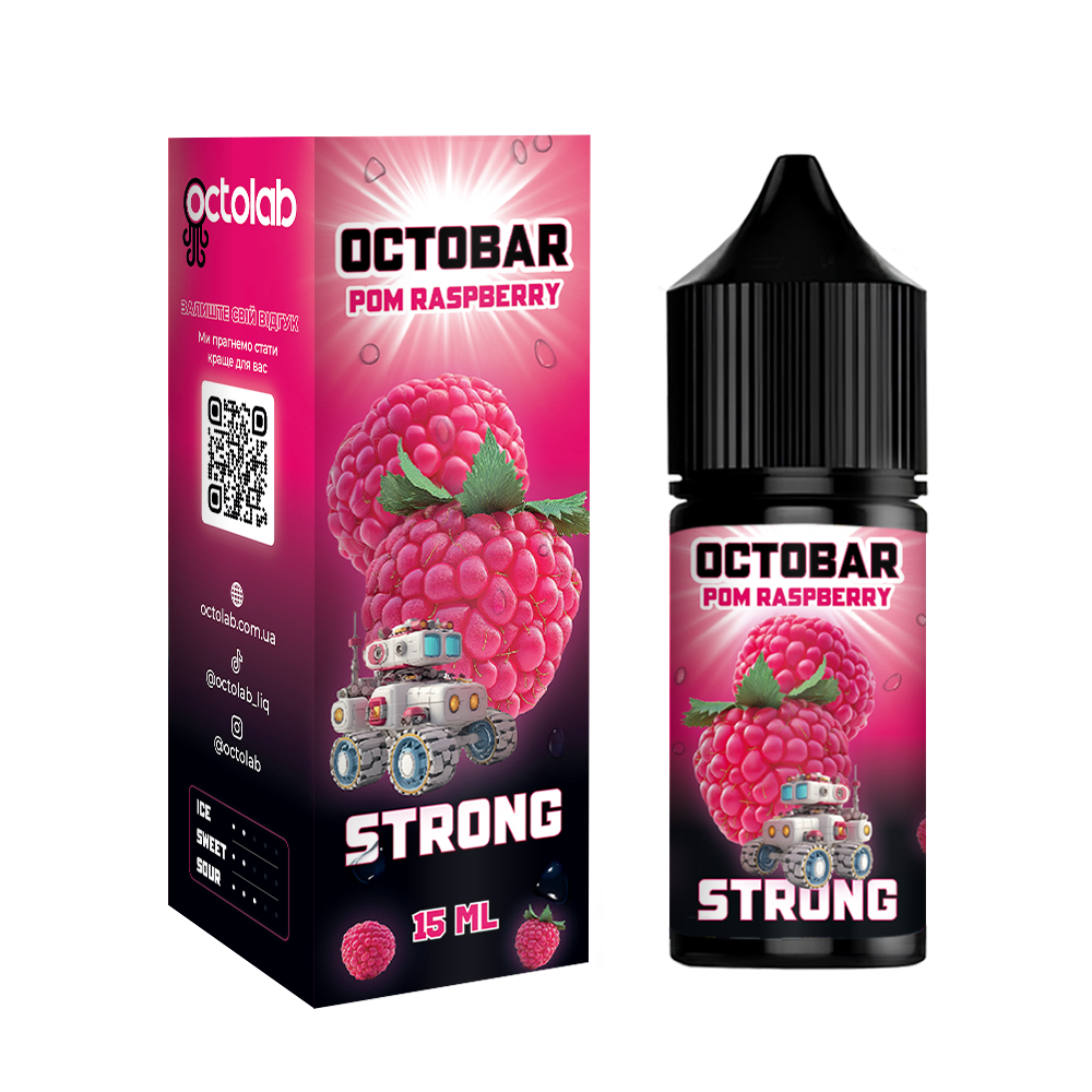 Ароматизатор Octobar Strong 30ml Pom Raspberry 5mg (Малина Гранат) - Octobar 30ml